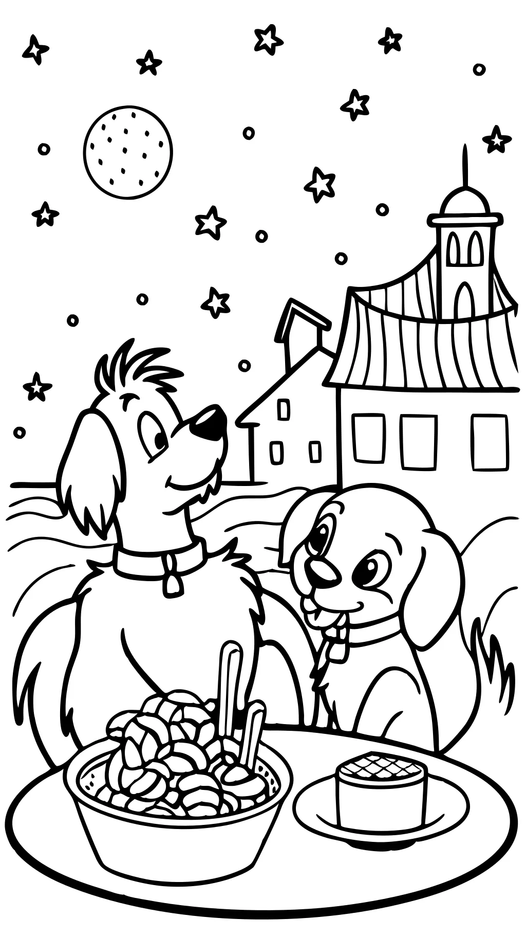 coloring pages lady and the tramp